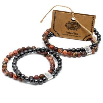Magnetisches Edelsteinarmband - Leopardenfell